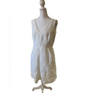 J. Crew white double layer sleeveless a line cotton dress size 8 with pockets